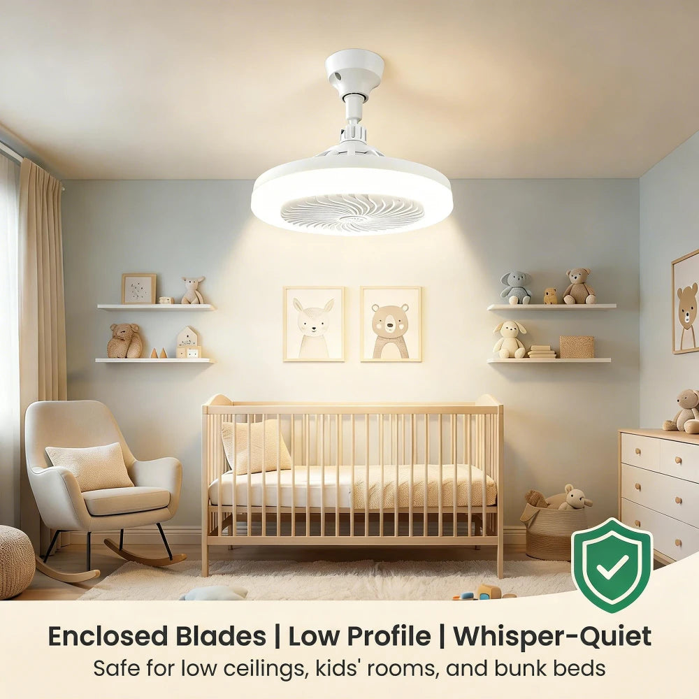 Ventilador Con Luz LED y Control