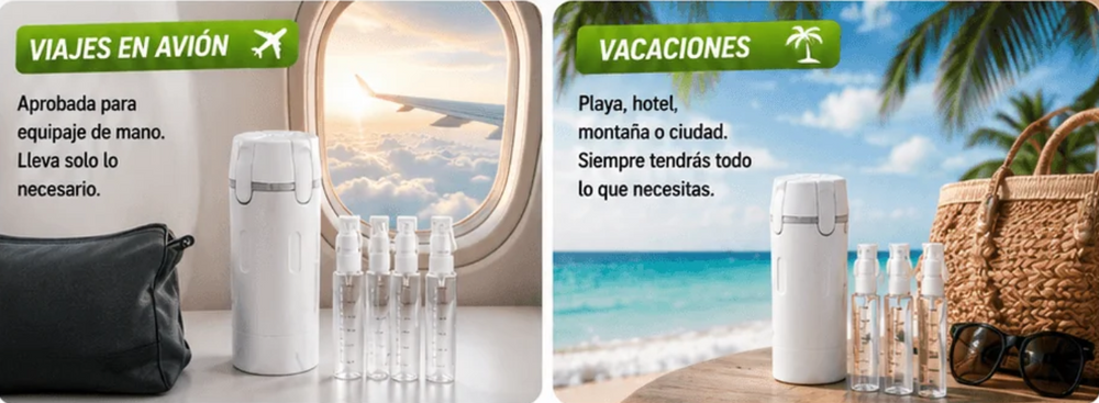 kit 4 Botellas de Viaje Antiderrames