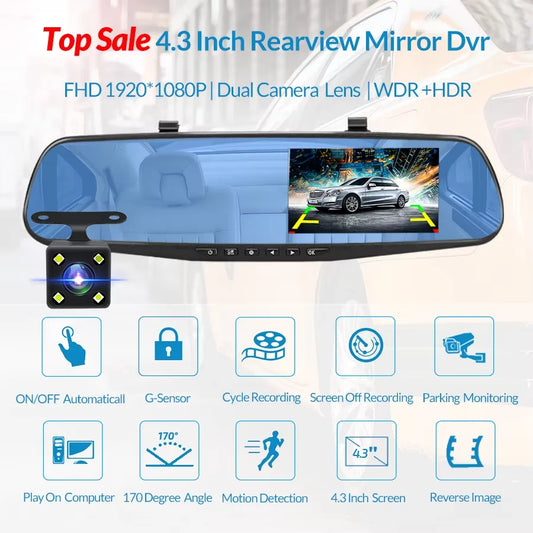 Retrovisor Inteligente 4.3"Doble cámara