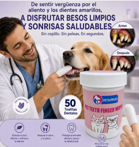 Toallitas dentales para Mascotas