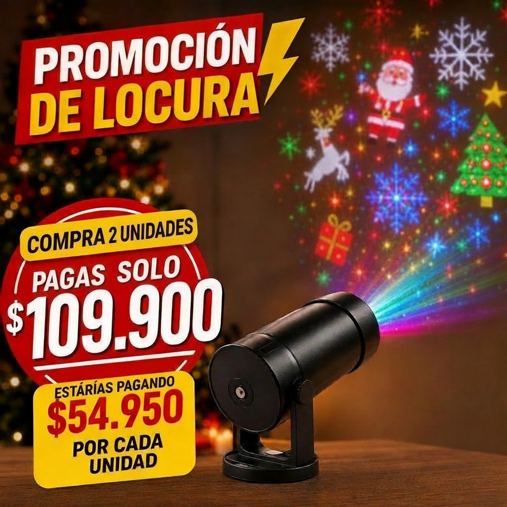 Lleva 2 por $54.900 c/u proyector laser navidad pequeño